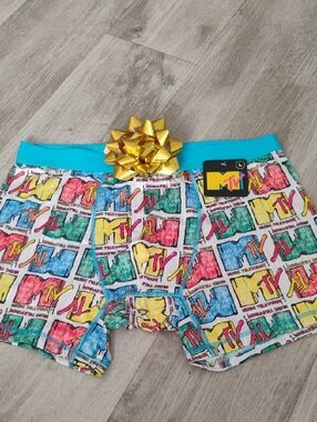 MTV Multicolor Logo Boxer Briefs with Turquoise Waistband